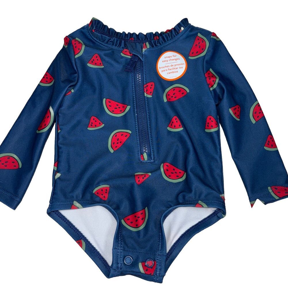 Carter's Baby Girl's UPF 50 Long Sleeve Bathing Suit - Watermelon Size 3 Mo NWT